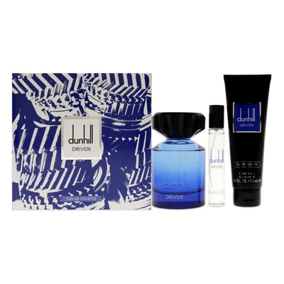 Alfred Dunhill Driven Blue For Men Pc Gift Set 3.4oz EDT Spray, 3oz Shower Gel, 0.15ml Travel Sp