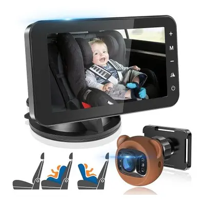 Baby Car Camera 1080P, 4.5'' HD Baby Car Mirror Monitor Wide View, Night Vision Function Car Mir