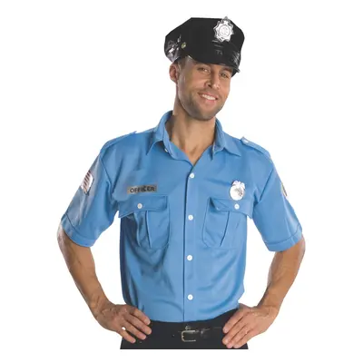 Rubies Heroes And Hombres Adult Police Officer Shirt And Hat Blue Standard