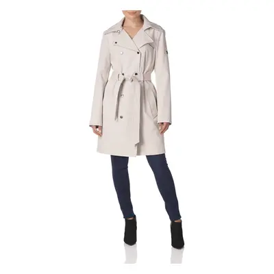 Calvin Klein Women's Double Breasted Belted Rain Jacket with Removable