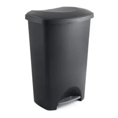 Bins For Kitchen 50L Bin - Black Kitchen Bin Plastic Utility Bin With Silver Pedal - Black Bin F