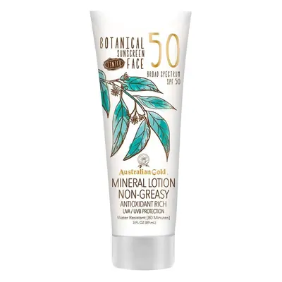 Australian Gold Botanical Sunscreen Tinted Face Mineral Lotion SPF 50, Ounce | Broad Spectrum | 