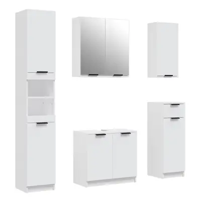 (white) vidaXL Bathroom Cabinet Set Piece Engineered Wood Vanity Unit Multi Colours