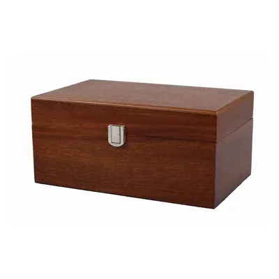 Chess Box Large Mahogany With Metal Clasp 4.25 Inch