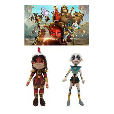 (2Pcs) 28cm Maya and the Three Plush Toy Chiapa Warrior Stuffed Doll Toy Kids Gift