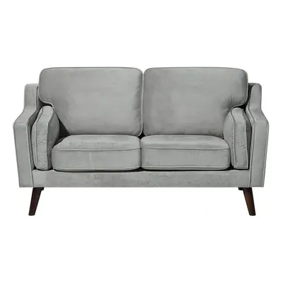 2 Seater Velvet Sofa Light Grey LOKKA