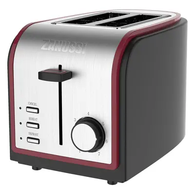 Zanussi Red Stainless Steel Slice Toaster UK Plug