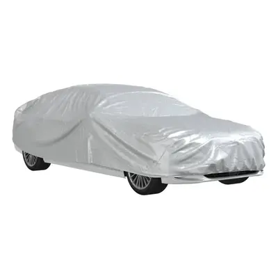 vidaXL Car Cover for Sedan with Buckle Straps Full Waterproof Silver PEVA