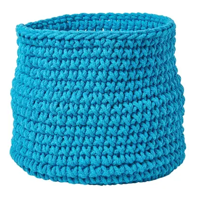 (Teal Blue) Cotton Knitted Round Storage Basket, x cm