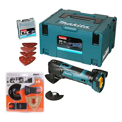 Makita DTM51ZJX7 18V Multi Tool With Piece Accessory & Extra Piece Tiling Accessories Set