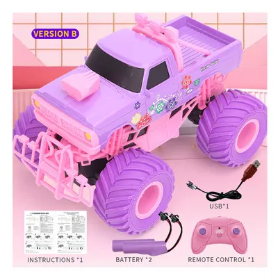 (type B 2B) D860 Remote Control Car 2.4GHz Pink Purple Remote Control Climbing Car Rechargeable 