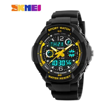 (1060Yellow Kids) Kids Shockproof Waterproof Digital Watch Outdoor Boy Sport