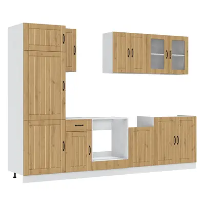 (artisan oak) vidaXL Piece Kitchen Cabinet Set Kalmar Sonoma Oak Engineered Wood