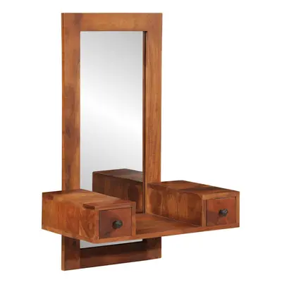 vidaXL Wall Mirror with Drawers 60x33x90 cm Solid Wood Acacia mirror