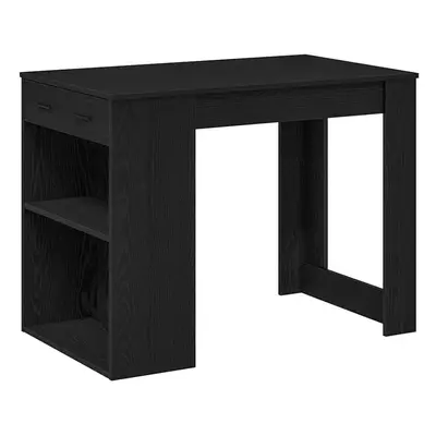 (black) vidaXL Desk with Drawer and Shelf Writing Table Study Desk Engineered Wood