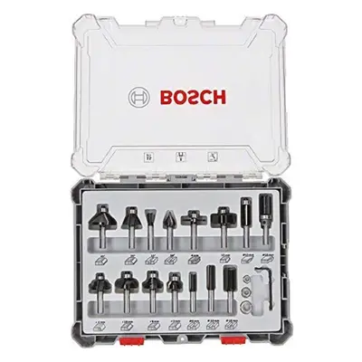 Bosch Professional 15-Piece Wood Bit Set for 8mm Shank Router, colour, mm