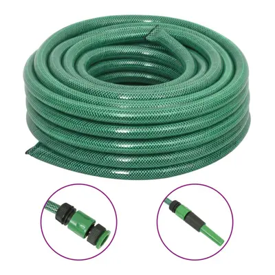 vidaXL Garden Hose with Fitting Set Pool Hose Pipe Water Hose Green 0.75" PVC