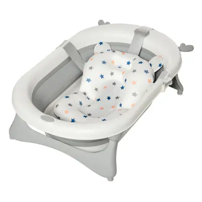 HOMCOM Foldable Baby Bath Tub Ergonomic with Temperature-Induced Water Plug