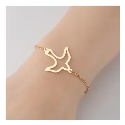 Hollowed-out bird swallow dove bracelet for women