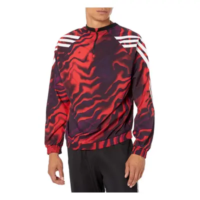 adidas Mens Future Icon All Over Print Crewneck Bright Red Medium