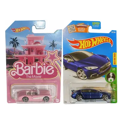 Hot Wheels Corvette Barbie The Movie Bundled with Tesla 1: