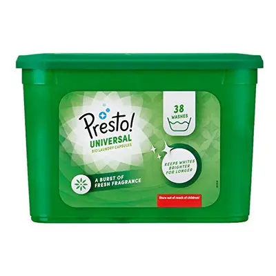 Amazon Brand - Presto! Laundry Capsules Bio Universal, Washes (4 Packs , Each)