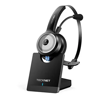 Wireless Headset with Microphone Noise Cancelling, Bluetooth Headset with Microphone for Laptop,