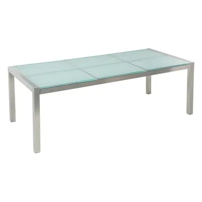 Garden Dining Table Cracked Glass Top x cm GROSSETO