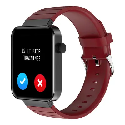 (Red) 1.54inch Full-touch Screen Heart Rate Blood Pressure Oxygen Monitor Weather Display Smart 