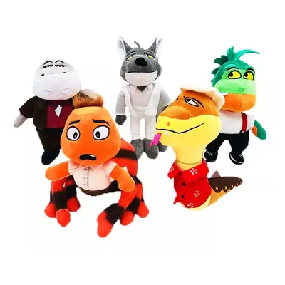 (5PCS SET) 9.8'' The Bad Guys Chameleon Snake Wolf Plush Toys