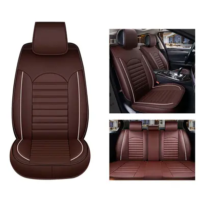 (Coffee) Colors Universal PU Wear-resistant Leather Car Seat Mat Cover Breathable Cushion Pad