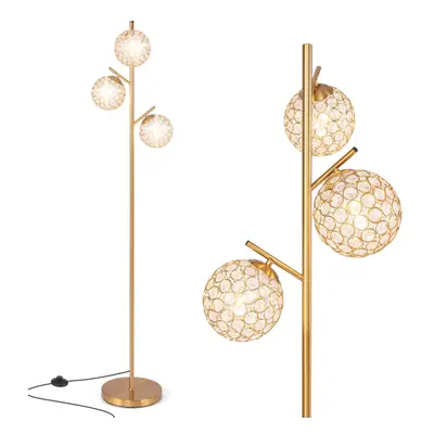 3-Globe Floor Lamp Freestanding Tree Lamp w/ Foot Switch