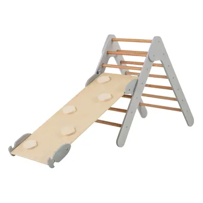 2-in-1 Triangle Climbing Set Wooden Toddler Climbing Triangle Ladder