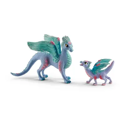 Schleich Bayala Toys and Figurines - Flying Flower Mother and Small Baby Dragon, Action Figure K