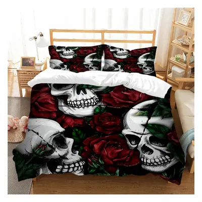 (Double-200x200cm, 1) Skull Single Double 3D Quilt Cover Kids Cartoon Quilt Cover