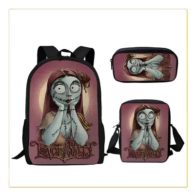 (Style C) The Nightmare Before Christmas Kids Backpack Set Gifts Crossbody Bag Pencil Case