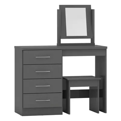 Nevada Drawer Dressing Table Set 3D Effect Grey