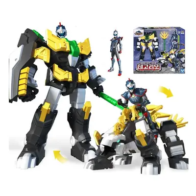 (Leo) Mini Force Toy Anime Super Dinosaur Power Machine Transformation Robot Model Set