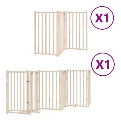 (natural, x x cm/ pcs) vidaXL Dog Gate with Door Foldable Panels Dog Fence Gate White Poplar Woo