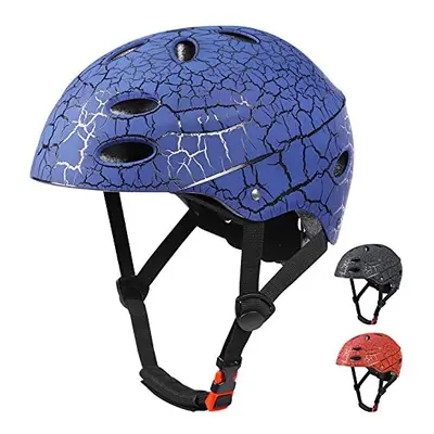 Kids Bike Helmet, Crash Style Boys and Girls Helmet, Adjustable Breathable ABS Hard Shell Skateb