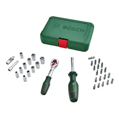 Bosch Home and Garden Ratchets / 1/4" Drive Socket Set 34-Piece (Versatile Drive Socket Set for 