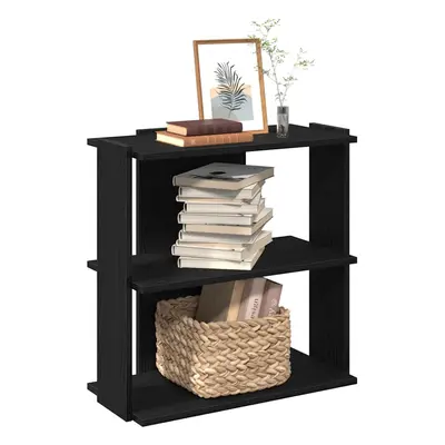 vidaXL Bookcase 3-Tier Black 60x30x80 cm Engineered Wood