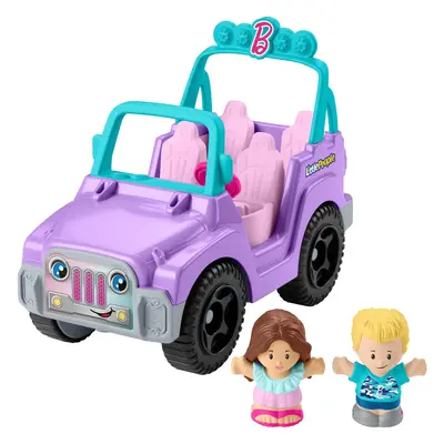 Little People Barbie Toy Car Beach Cruiser with Music Sounds and Fig