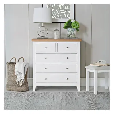 (White) Easton Chest Of Drawers Storage Organizer Solid Wood