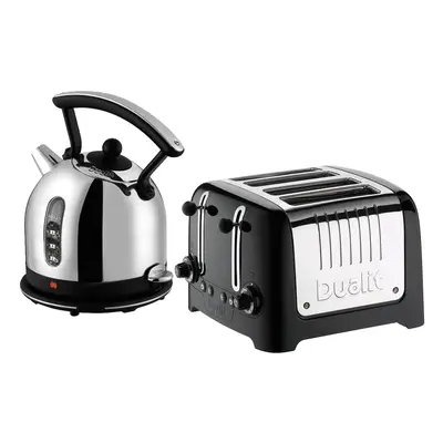 Dualit Lite 2L 3kW Dome Kettle And Slot Lite Toaster - Black