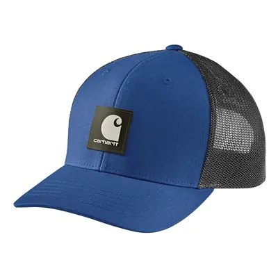 Carhartt Men's Rugged Flex Twill Mesh-Back Logo Patch Cap Glass Blue