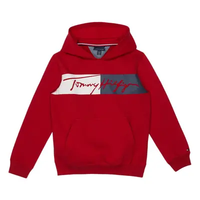 Tommy Hilfiger Boys' Long Sleeve Fleece Pull-Over Hoodie Scarlet Sage