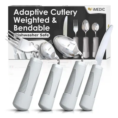 Weighted Bendable Cutlery for Disabled Hands (The Knife Does Not Bend) - Disabled Cutlery for Ad