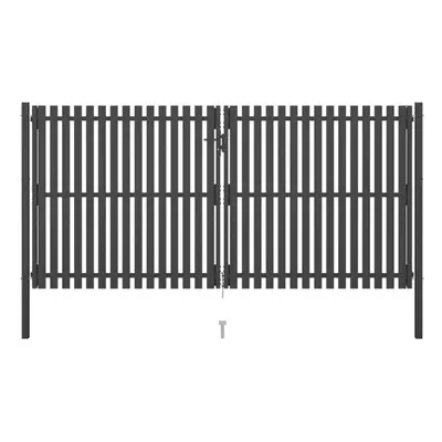 vidaXL Garden Fence Gate Steel 4x2.25m Anthracite Barrier Border Drive Gate