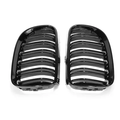 Pair New Gloss Black Front Kidney Grill Grille For BMW 3-Series E92 E93 Facelift